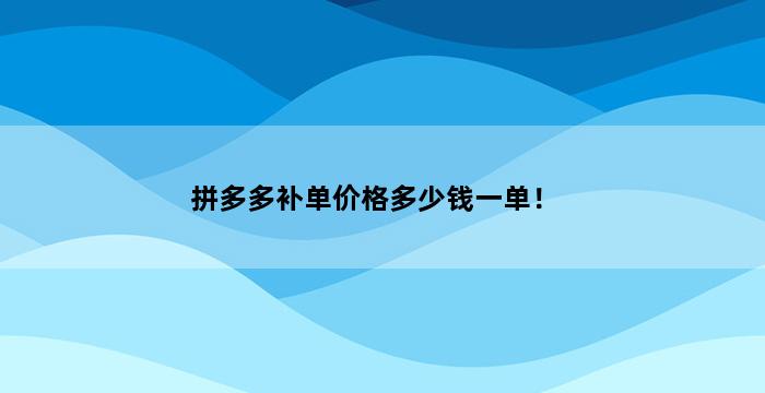 飞马电商补单