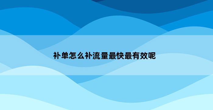 飞马电商补单